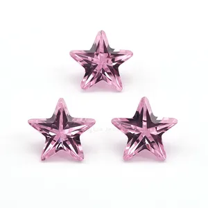 Wholesale Pink Color Star Cut CZ Zircon Stone Cubic Zirconia Gems Loose Gemstone for Jewelry Making