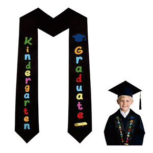 Meisjes kleuterschool afstudeer nekwarmeren klasse van 2026 lang zijden letterpatroon - Product Image 6