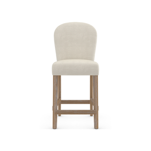 Барный стул премиум-класса с обивкой, ножки из массива дуба, мягкое тканевое сиденье и спинка, идеальный барный стул - Product Image 4