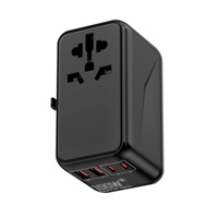 Cargador Universal Worldplug de 100W GaN PD con 4 Puertos USB - Adaptador de Viaje con Compatibilidad con Enchufes de Todo el Mundo