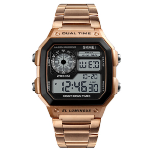Orologio Digitale da Uomo Oro Rosa Classico Sportivo Retrò Impermeabile 50m Skmei 1335 - Product Image 1