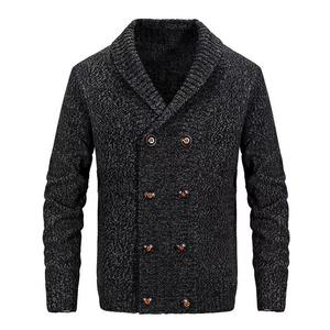 Cárdigan de lana para <span class=keywords><strong>hombre</strong></span>, suéter de Cachemira con doble botonadura, largo, para el hogar, estándar, otoño, invierno - Product Image 5