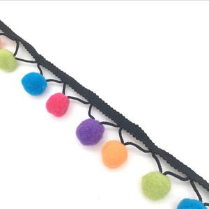 Bán buôn Nylon đầy màu sắc Pom Pom bóng rìa nhỏ <span class=keywords><strong>Pompom</strong></span> <span class=keywords><strong>TRIM</strong></span> - Product Image 3