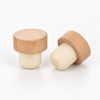 Couvercle rond en bois avec bouchon en caoutchouc de silicone pour l'étanchéité des bouteilles, bouchon en liège naturel, OEM personnalisé