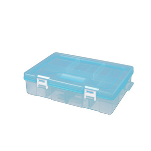Double Layer 16 Compartment Plastic <b>Storage</b> <b>Box</b> With Dividers For <b>Tools</b> Parts Jewelry Organizing Rectangle Clear Pink Purple - Product Image 5
