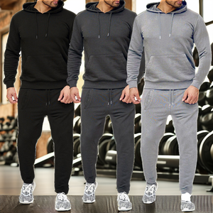 Conjunto Deportivo de 2 Piezas para Hombre con Logotipo Personalizado al por Mayor, Sudadera con Capucha Transpirable, Diseño Liso de Punto Informal para Otoño - Product Image 3