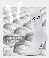 Chaussettes en coton de haute qualité, tricotées, épaisses, brodées, logo personnalisé, chaussettes antidérapantes pour le Pilates
