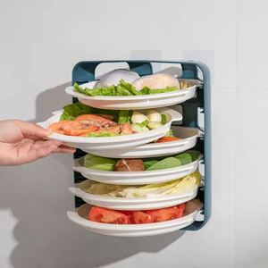Étagère à vaisselle multi-niveaux empilable, organisateur de rangement alimentaire, plateau de service latéral - Product Image 2
