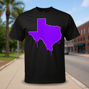 T-shirt viola Texas State Drip South Houston TX 713 Slab Lean Screw - Product Image 3