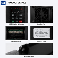 Variateur de fréquence YC-1800 VFD VSD, convertisseur de fréquence variable, 380V triphasé, variateur de vitesse pour moteur AC, contrôleur de vitesse du moteur AC