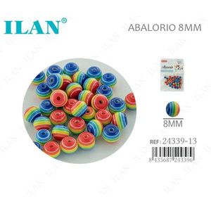 Perline a strisce Ilan Abalorio da 8 mm per la creazione di gioielli - Product Image 1