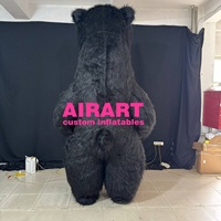 Costume gonflable pour adultes, taille adulte, 3 m de haut, costume d'ours en peluche gonflable, costume d'ours noir en peluche personnalisé, gonflable