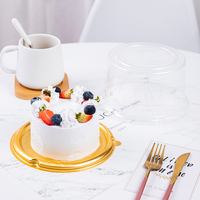 Boîte d'emballage transparente jetable de 6 pouces pour gâteau au fromage, mille-feuille, mousse, design déchiré à la main, modèle fabriqué en Chine