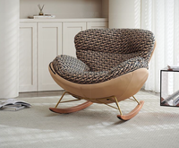 Fauteuil inclinable à bascule en tissu de luxe moderne, chaise longue, ottoman, canapé confortable pour hôtel, salon et chambre à coucher