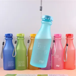 Матовая Праздничная бутылка для воды конфетных цветов, устойчивая к падению, Спортивная туристическая пластиковая бутылка для воды для кемпинга