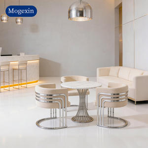 Chaises de salle à manger modernes européennes luxueuses avec accoudoirs, revêtement en flanelle, pour hôtel, maison, bureau et école - Product Image 5