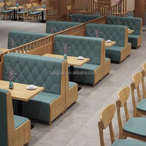 Banquette en bois rembourrée en cuir matelassé résistant à l'humidité, table à dîner en bois, cloison de séparation, mobilier pour <span class=keywords><strong>restaurant</strong></span> de thé - Product Image 1