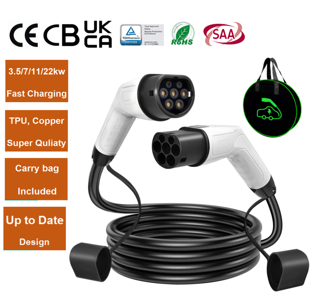 New EV Charging Cable Assembly 32A 7kW Fast Type 2 Charger Electric Vehicle Charging Cable