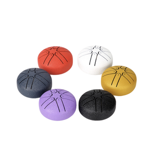 Vente chaude 3 pouces Mini poche en acier langue tambour 6 langues sac de voyage maillets nouveau produit-vente en gros pluie acier inoxydable Bronze - Product Image 1