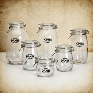 Barattoli in <span class=keywords><strong>Vetro</strong></span> a Bocca Larga per Conservazione Alimenti con Coperchio Sigillante e <span class=keywords><strong>Guarnizione</strong></span> in Gomma Antiperdita - Product Image 6