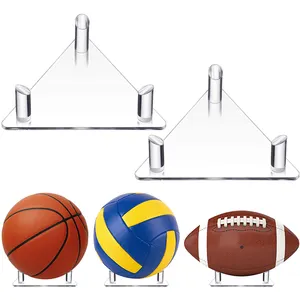 Futbol voleybol spor topları üçgen ayakta özel şeffaf akrilik topları ekran tutucu