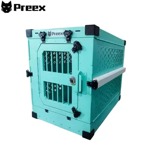 Convenient Lock Design Safe And Comfortable Aluminum Dog Kennel Collapsible Dog Crate