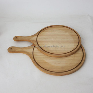 Plateau à pizza <span class=keywords><strong>en</strong></span> <span class=keywords><strong>bois</strong></span> de bambou, pelle à pizza, planche à découper, plateau de service, planche à découper ronde - Product Image 4