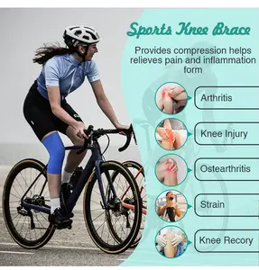 Individuelles professionelles Fitnessstudio 3D gestrickte Bein-Gelenk-Kompressionspange Ärmel Silikon dünn elastisch Sport Knie-Schutzstütze - Product Image 3