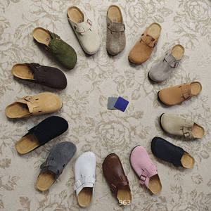 Mocasín de cuero de vaca de verano Birkenstocks Boston para zapatillas <span class=keywords><strong>plataforma</strong></span> con punta cerrada con suela de cuero de vaca de corcho elevado - Product Image 6