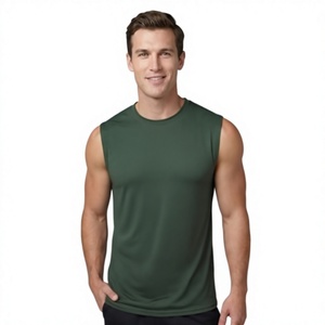 Camiseta sin Mangas para Hombre Shaghaf Sports Wears Impex, Cuello Redondo, Color Sólido, Estilo Vintage Informal, Tejido de Punto, 120g, Poliéster/Algodón - Product Image 2
