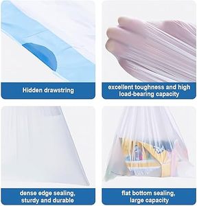 Huamaohengchun60 Count White Drawstring Bags for Home Use Thickened Bags Small Drawstring Bag for Bathroom, <b>Bedroom</b> - Product Image 4