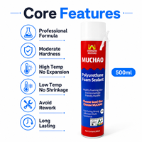 MUCHAO A21 500ml Mastic polyuréthane toutes saisons haute température sans expansion, basse température sans rétrécissement pour fenêtres, portes et tuyaux
