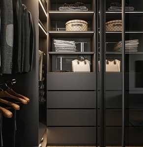 Muebles de Dormitorio y <span class=keywords><strong>Vestidor</strong></span> Abiertos Modernos y Duraderos Personalizados para Toda la Casa con Puerta de Vidrio - Product Image 2