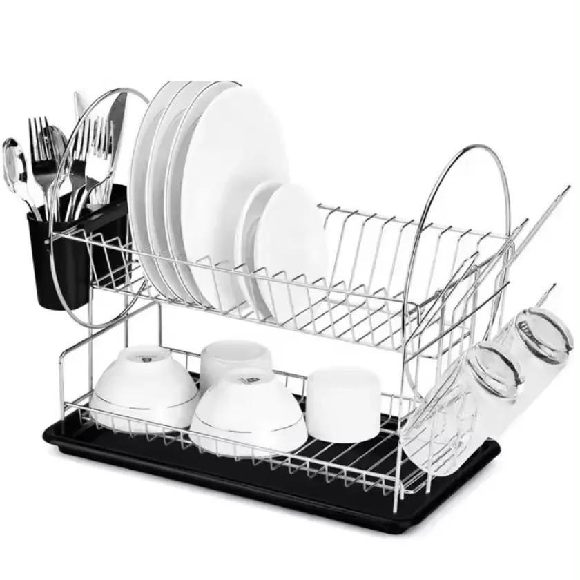 Small dish dryer rack Multi-functional dishwasher Suitable for kitchen finishing, black