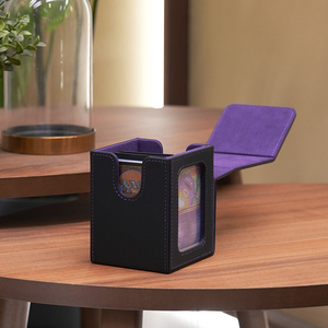 Boîte de rangement pour cartes à collectionner en cuir PU magnétique personnalisée en usine avec fenêtre visible - Product Image 3