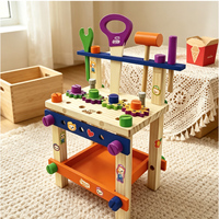 Banc de travail et kit d'outils en pin, MDF et bois de Schima, durable, pour atelier d'enfants, jeu de réparation, unisexe, cadeau DIY, OEM ODM ANNA & BECK, 2-7 ans