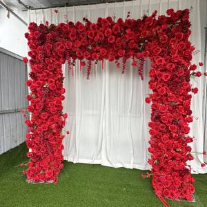 M-SFA013 Wedding Artificial square arch <b>stand</b> flower silk rose flower arch <b>backdrop</b> decorative flower arch for event decor - Product Image 6