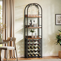 Casier à vin Tribesigns, porte-bouteilles, support à vin en métal avec porte-verre et stockage de vin pour caves, bars et salles de stockage