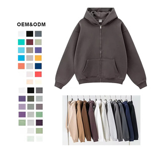 Sudadera con Capucha de Diseño, 500 Gsm, Algodón Grueso, Cierre de Cremallera, Corte Holgado, 100% Algodón, Cuello con Capucha, Estampado Invernal, Corte y Costura a la Moda - Product Image 4