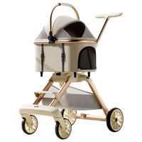 Poussette pliable 2-en-1 à quatre roues pour chiens, remorque de vélo d'extérieur, auvent réglable, tissu respirant et imperméable, chariot