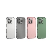 Étui de téléphone portable transparent en TPU moulé par injection avec chaîne/sangle, antichoc, à ouverture à quatre coins, détachable, à faire soi-même