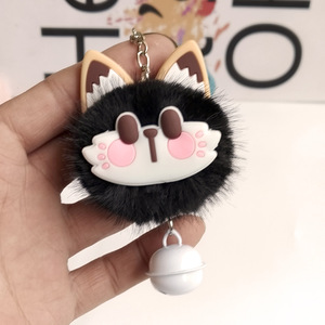 Porte-clés en peluche chat porte-bonheur mignon avec <span class=keywords><strong>pompon</strong></span> et clochette, idéal pour la vente en gros - Meilleures ventes - Product Image 1