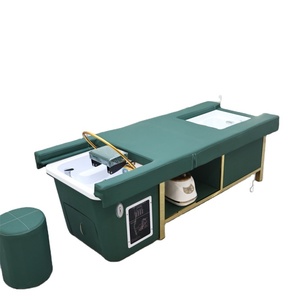 Ensemble de lit de lavage de luxe Kisen : Spa capillaire, bain de pieds, luminothérapie, vapeur, avec table de salon, personnalisation de la tension universelle - Product Image 1