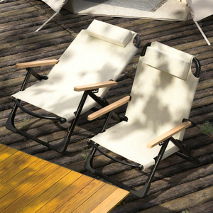 Silla reclinable plegable de Metal portátil, respaldo ajustable, diseño moderno para muebles de exterior, jardín, Camping, pesca, uso en la playa - Product Image 1