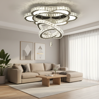Lustre de chambre d'hôtel moderne de luxe, design mural, lampe en cristal à intensité variable, plafonnier argenté pour restaurant