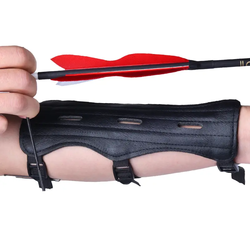 OSH-142 Archery Hunting Lightweight Soft Arm Guard Leather Archery Finger Tab Recurve Bow Arm Guard