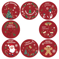 Rouleau d'autocollant de Noël personnalisé de fabricant de la Chine vacances Happy Labels ruban d'étanchéité adhésif pour la décoration d'emballage cadeau