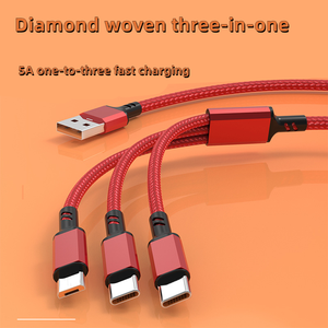 Yüksek kalite 3 in 1 5a hızlı şarj kabloları <span class=keywords><strong>usb</strong></span> şarj kablo <span class=keywords><strong>usb</strong></span> naylon veri kablosu teller tüm cep telefonları için - Product Image 4