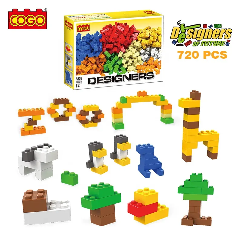 COGO 720 PCS Abs פלסטיק חומר DIY אבני בניין צעצועי Oem צעצועים בלוקים לבנים