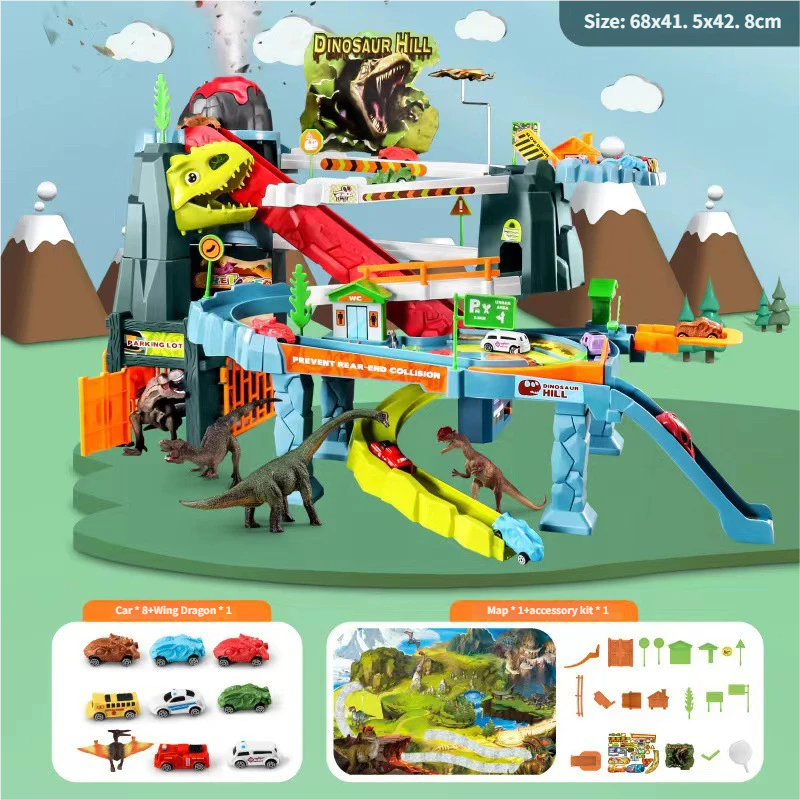 Dinosaur volcano eruption adventure